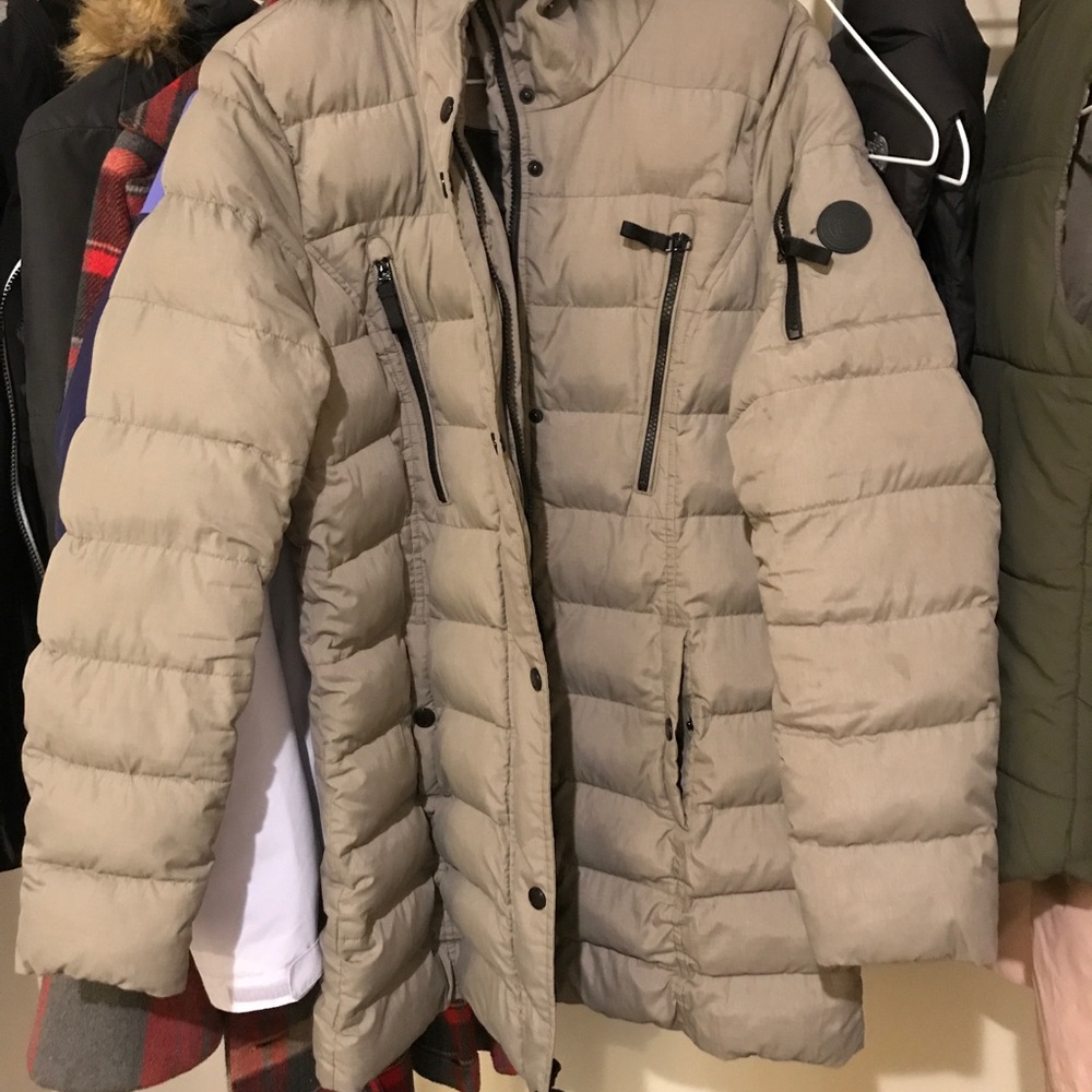 Matte grey and black winter coat
